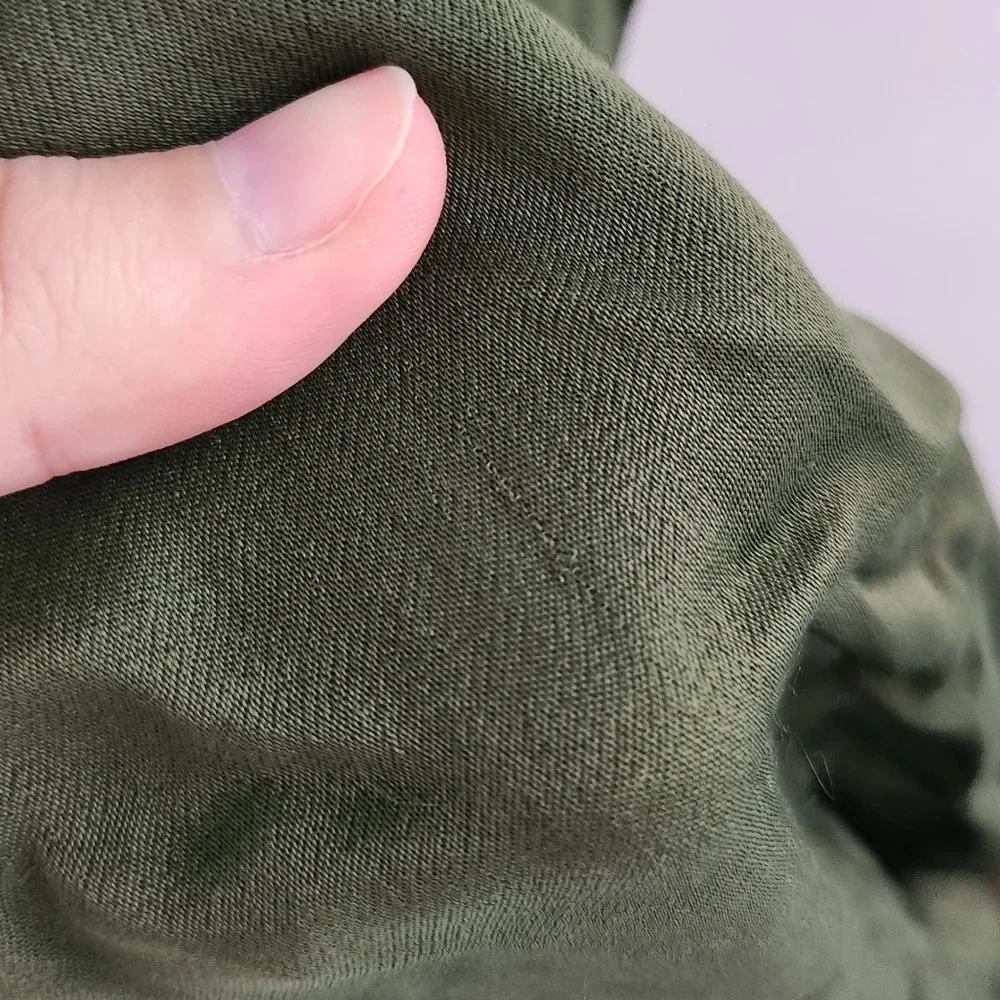 Anthropologie Olive Green Satin Jumpsuit - Picture 8 of 9